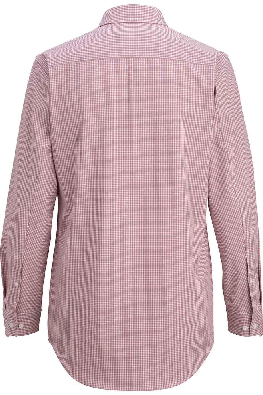 EDWARDS POINT GREY MENS DRESS SHIRT SCARLET MICROCHECK - Back View