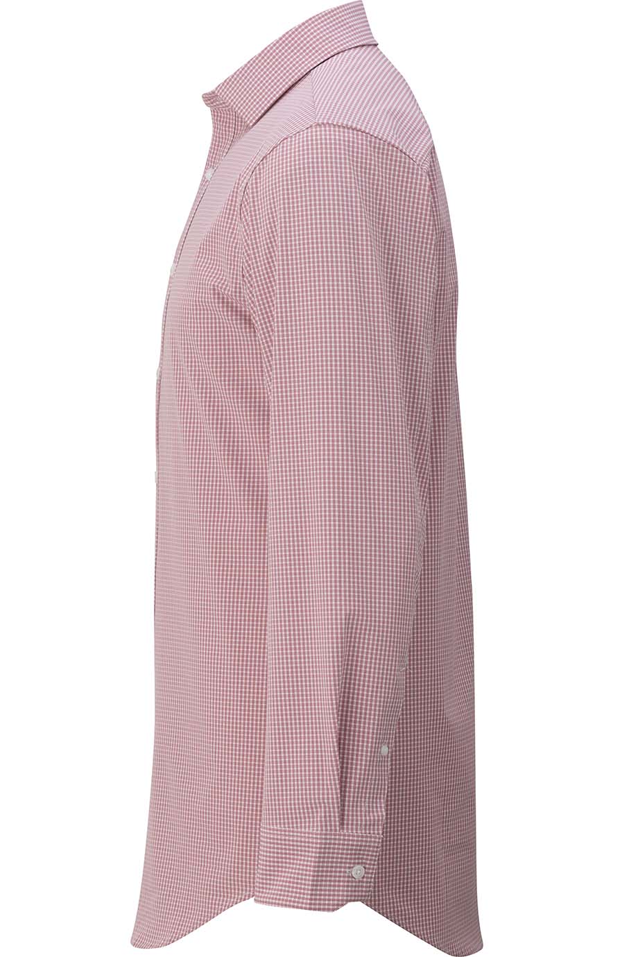 EDWARDS POINT GREY MENS DRESS SHIRT SCARLET MICROCHECK - Left View