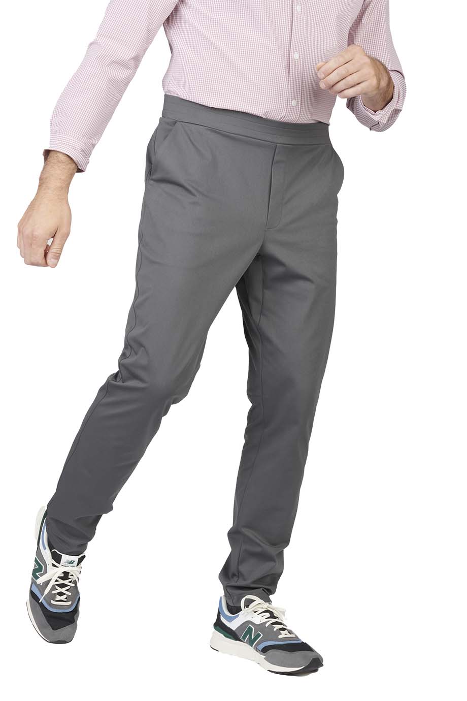 EDWARDS POINT GREY MENS TAPERED ANKLE PANT - On Model