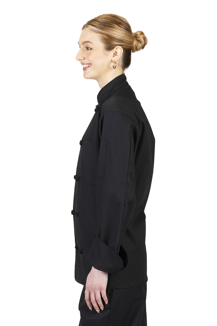EDWARDS 10 KNOT BUTTON LONG SLEEVE CHEF COAT - Left View