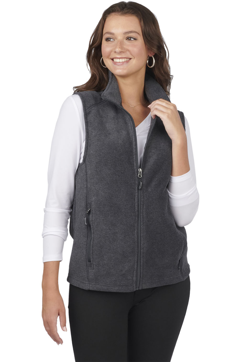 EDWARDS MICROFLEECE UNISEX VEST - On Model