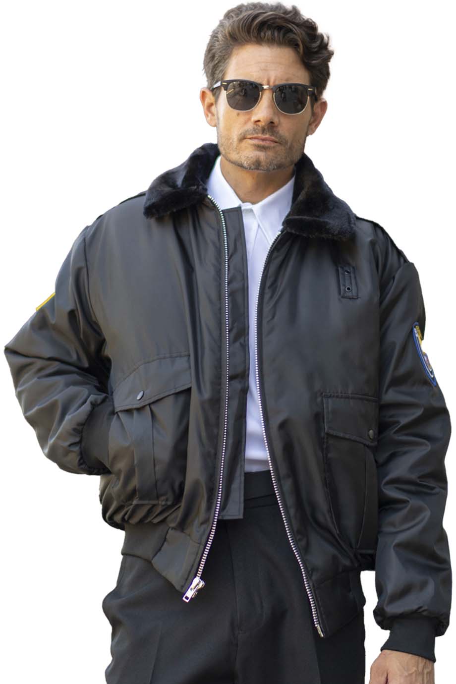 EDWARDS POLICE BOMBER JACKET - On Model