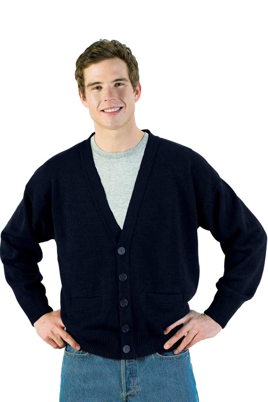 EDWARDS TUFF PIL PLUS UNISEX CARDIGAN WITH POCKETS - On Model