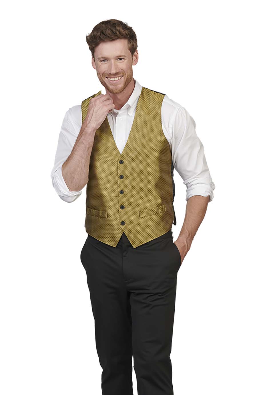 EDWARDS BROCADE MENS VEST - On Model