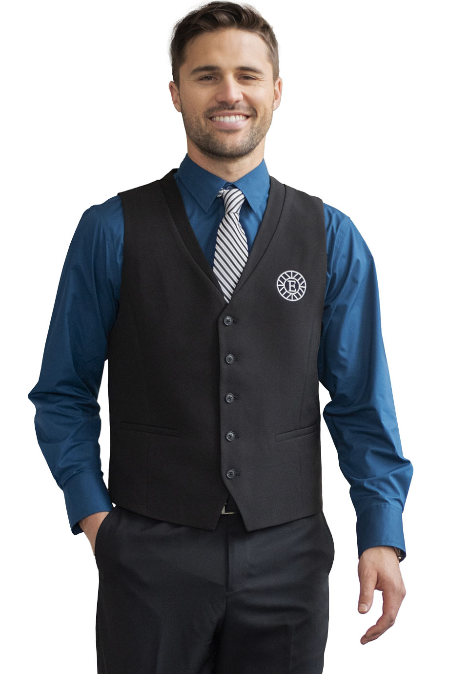 EDWARDS MENS OTTOMAN TRIM VEST - On Model