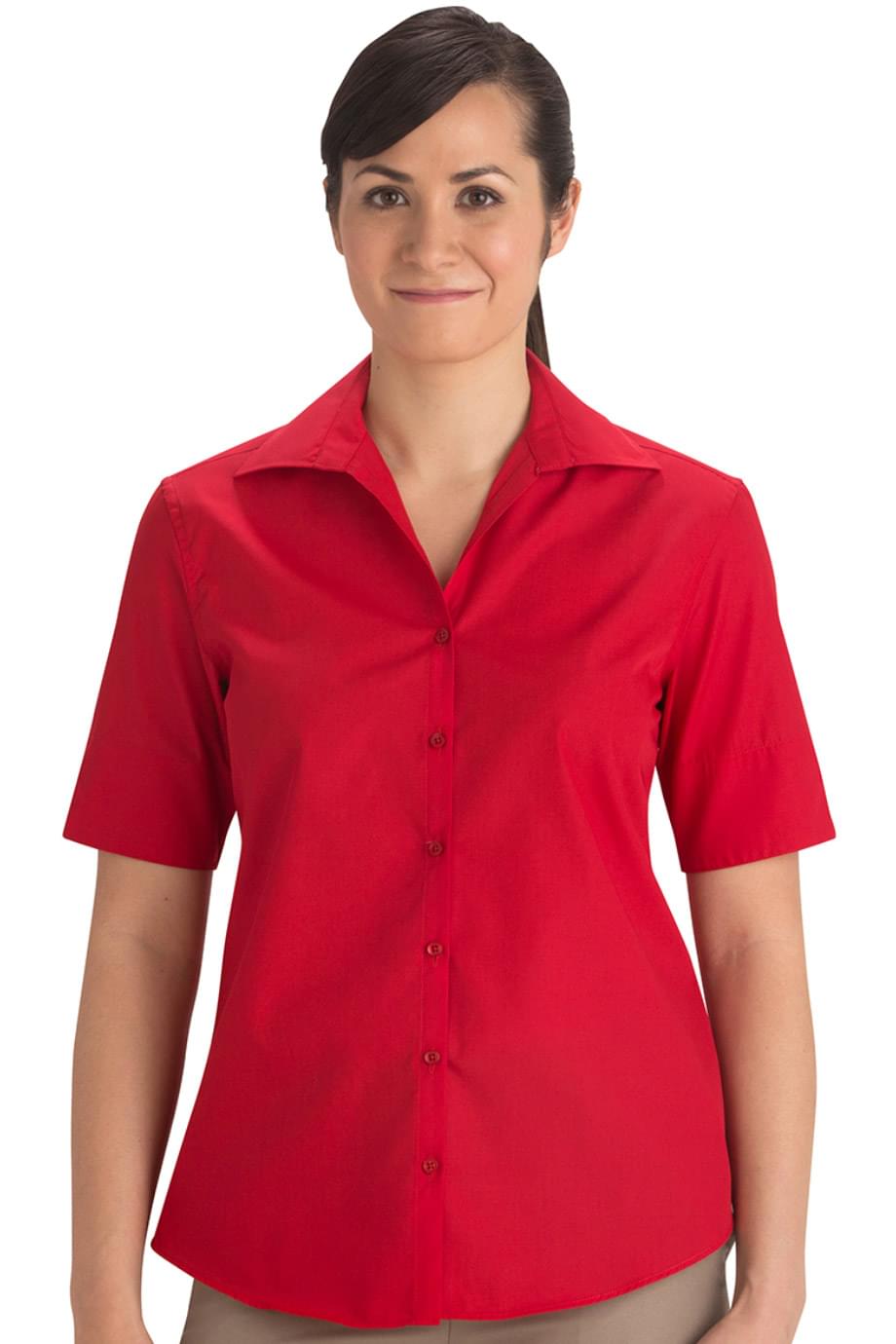 EDWARDS LIGHTWEIGHT POPLIN SHORT SLEEVE LADIES SHIRT - On Model