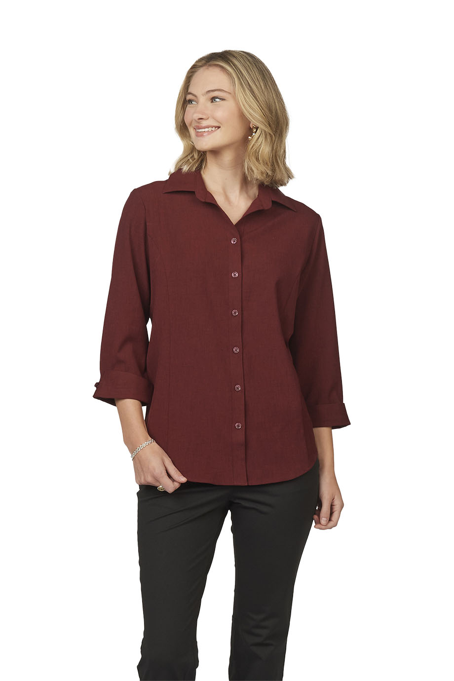 EDWARDS FLEXBATISTE THREE QUARTER SLEEVE LADIES SHIRT - On Model