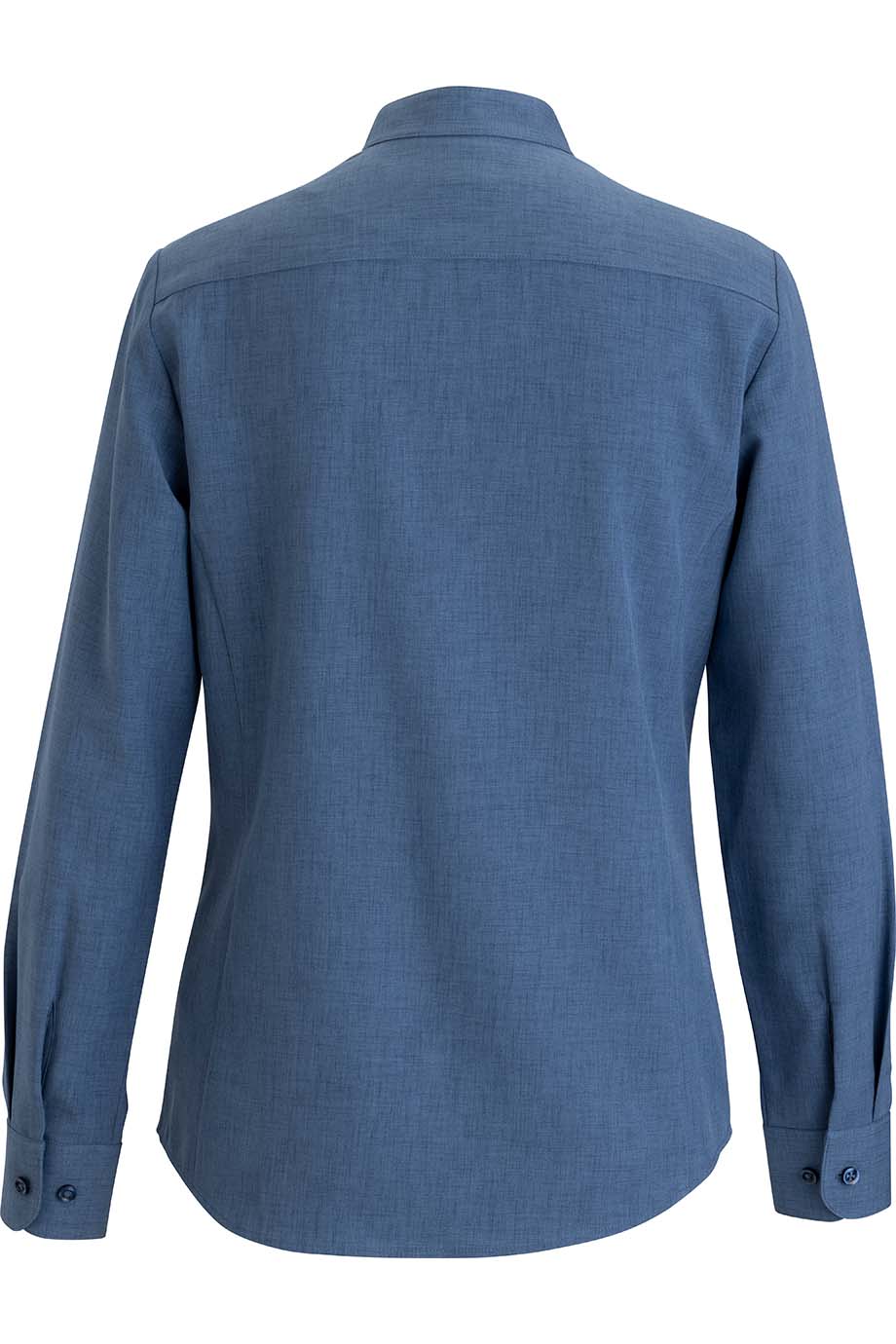 EDWARDS FLEXBATISTE BANDED COLLAR LONG SLEEVE LADIES SHIRT - Back View