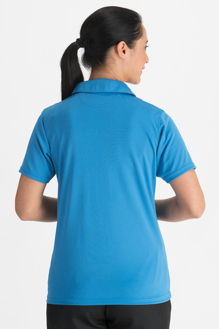 EDWARDS LADIES PERFORMANCE FLAT-KNIT SHORT SLEEVE POLO - Back View