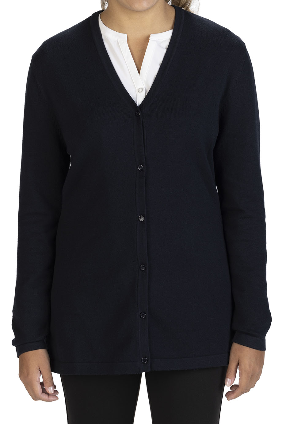 EDWARDS TRI BLEND LADIES SHIRTTAIL CARDIGAN - On Model