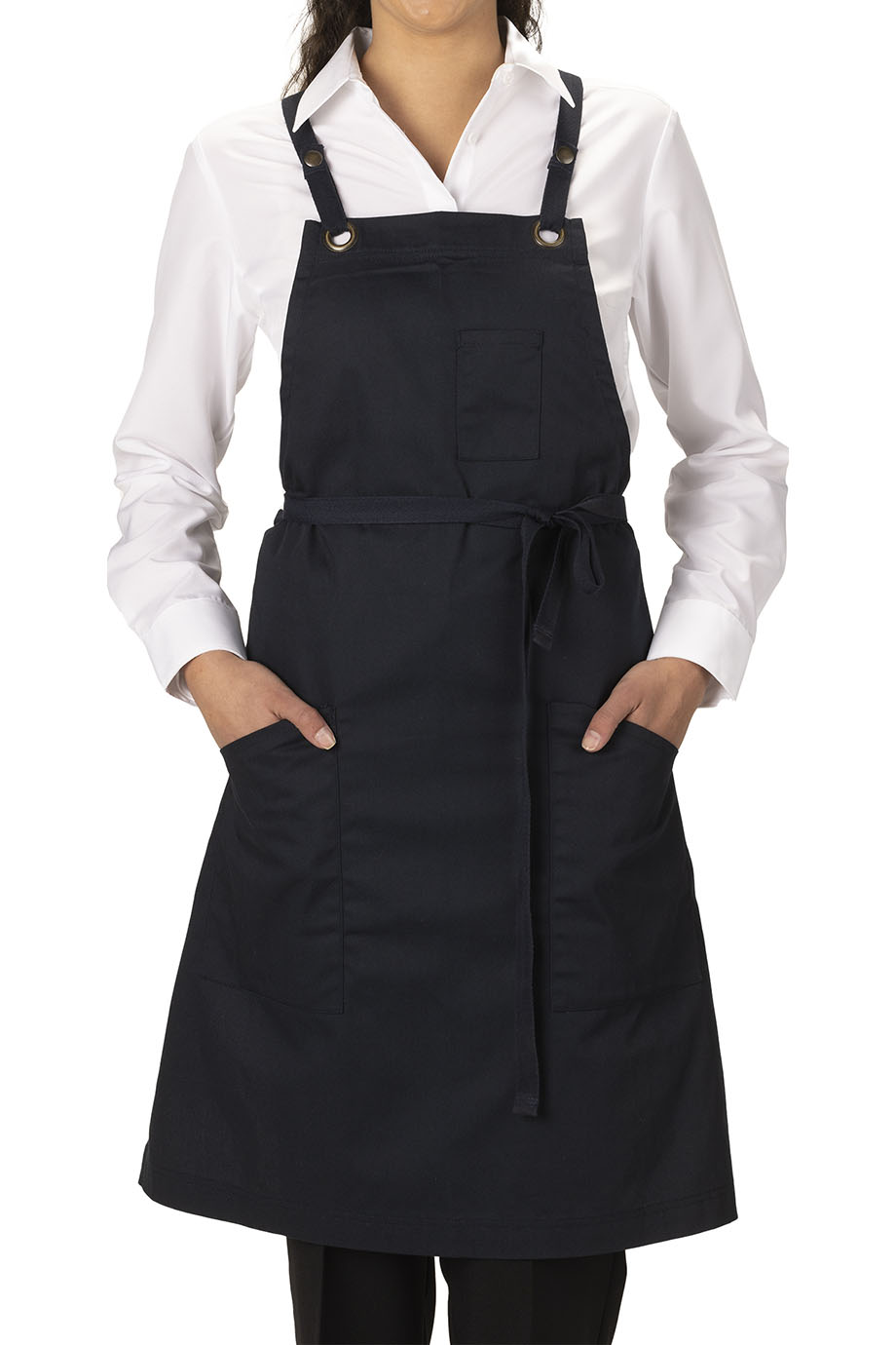 EDWARDS TWILL BIB APRON - On Model