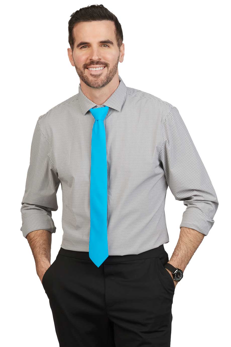 EDWARDS SOLID NARROW TIE - On Model