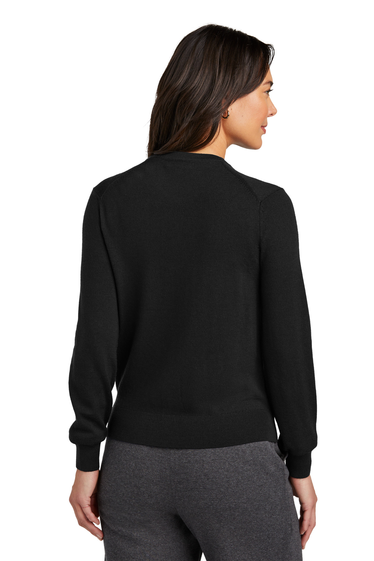 Brooks Brothers ®  Women's Washable Merino Cardigan Sweater BB18413 - Back Model