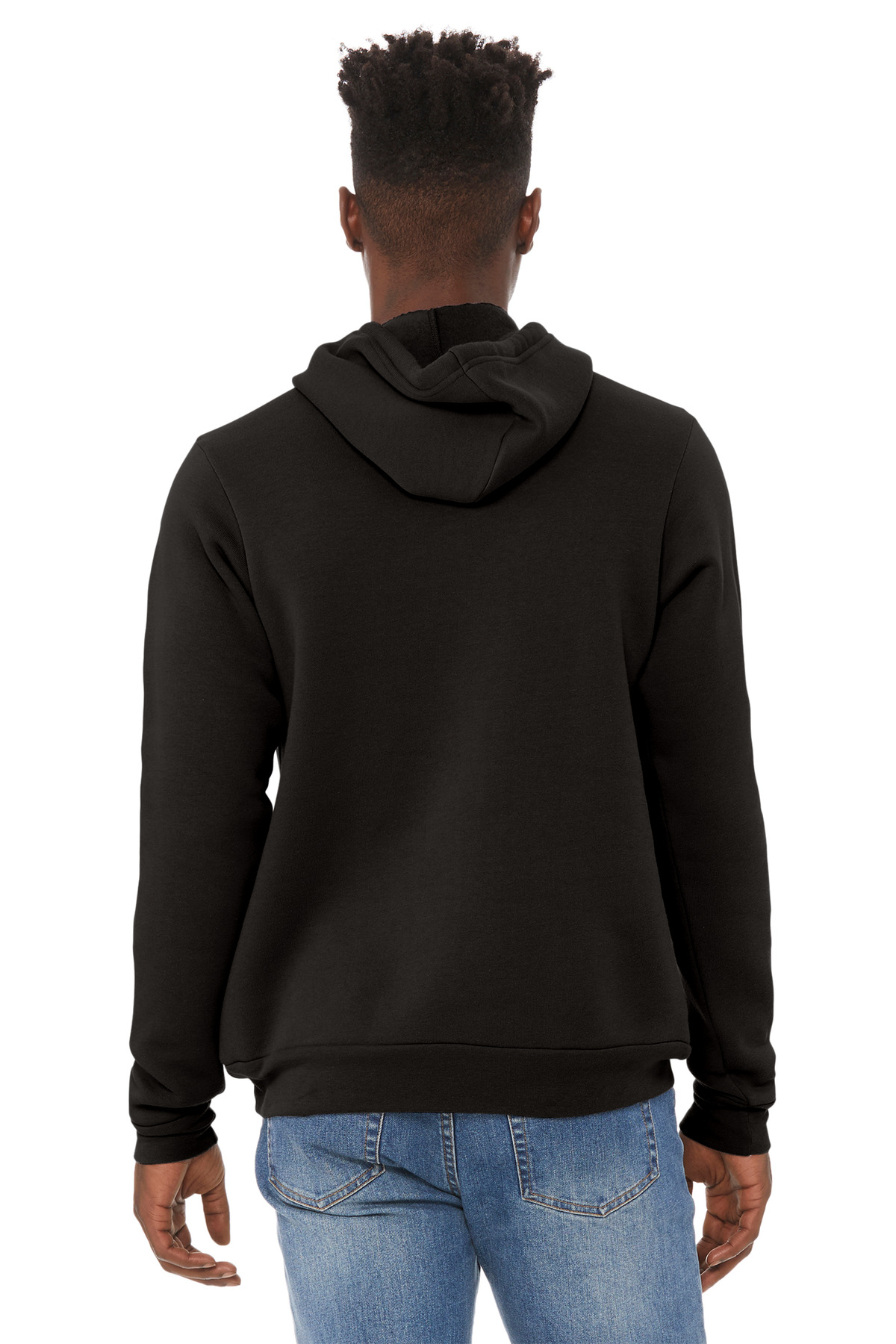 BELLA+CANVAS  ®  Unisex Sponge Fleece Pullover Hoodie. BC3719 - Back Model