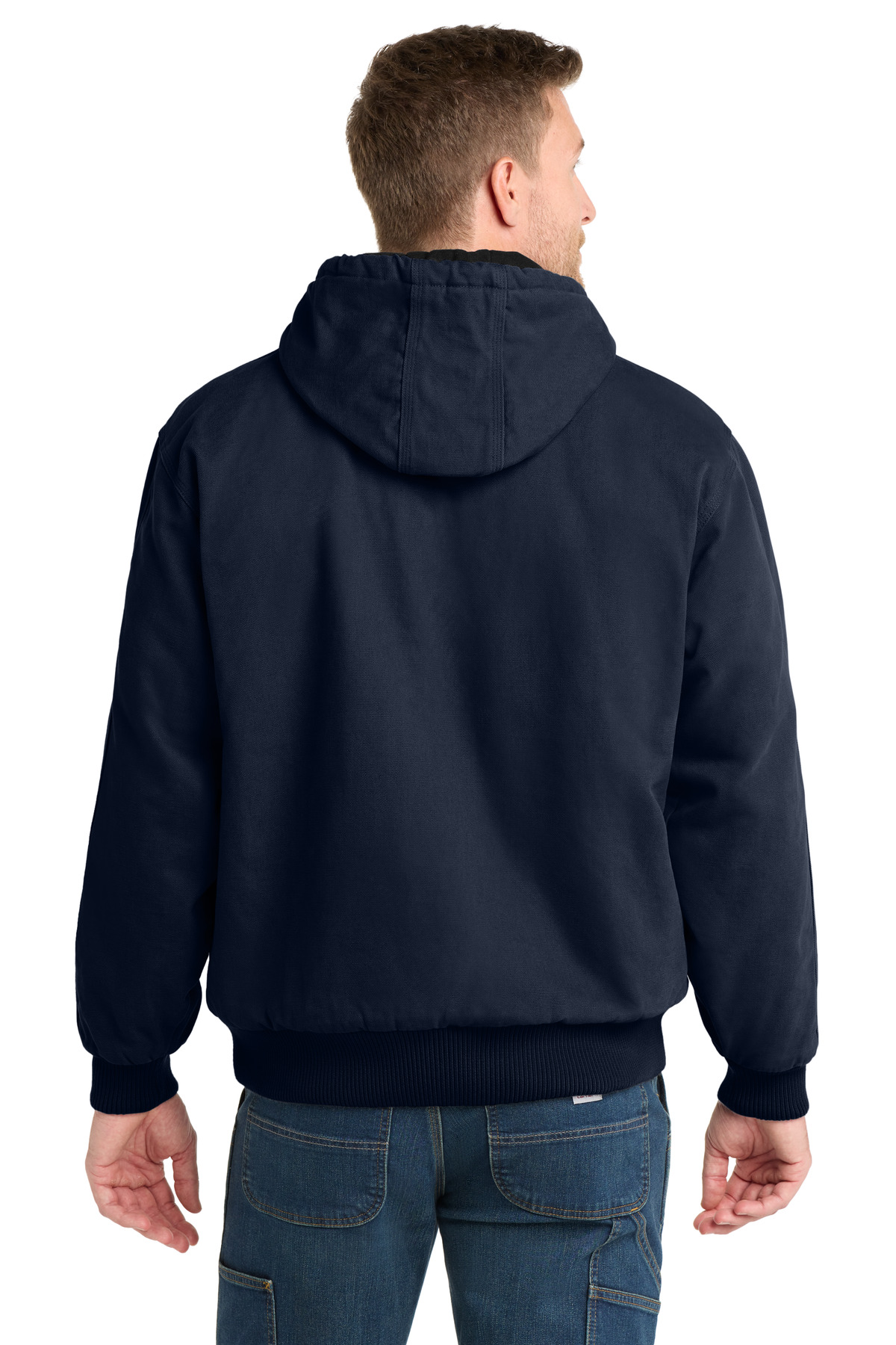 CornerStone ®  Washed Duck Cloth Insulated Hooded Work Jacket. CSJ41 - Back Model