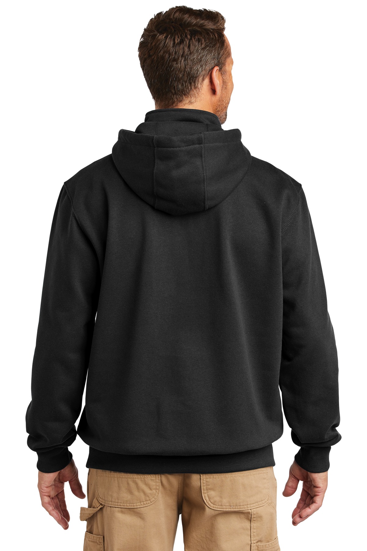 Carhartt  ®  Rain Defender  ®  Paxton Heavyweight Hooded Zip Mock Sweatshirt. CT100617 - Back Model