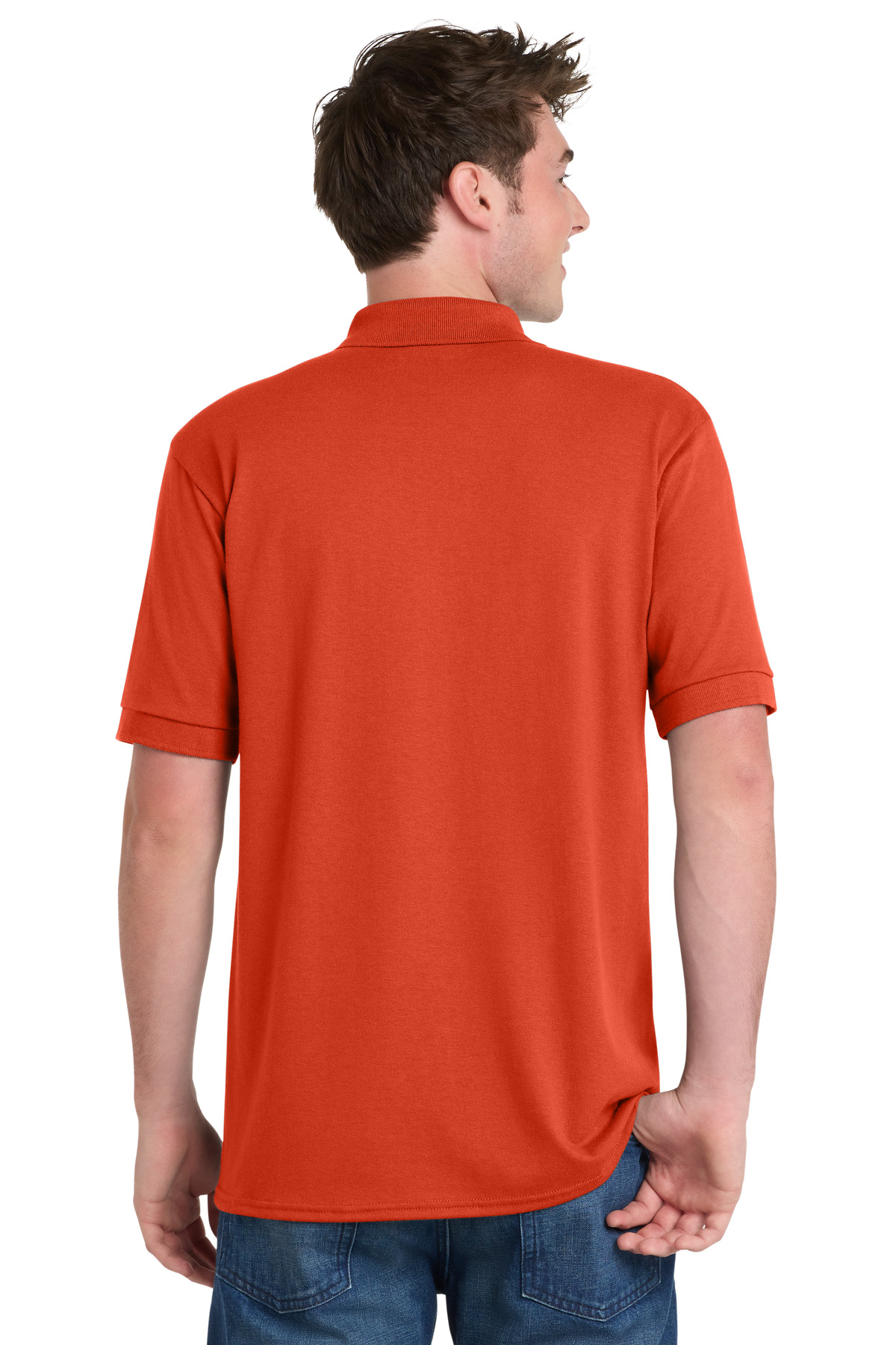 Port & Co ™  Core Blend Jersey Knit Polo. KP55 - Back Model