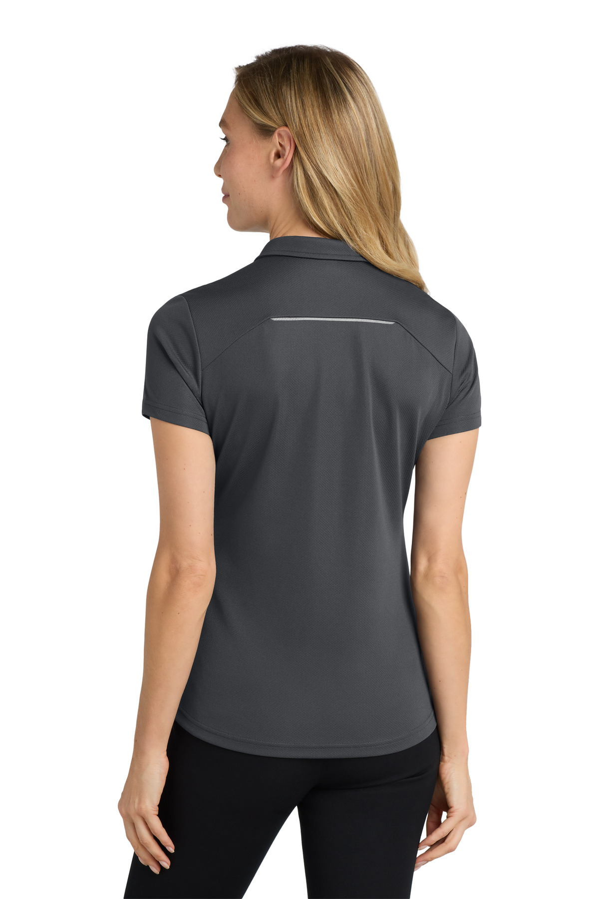 Port Authority ®  Women's Pinpoint Mesh Zip Polo. L580 - Back Model