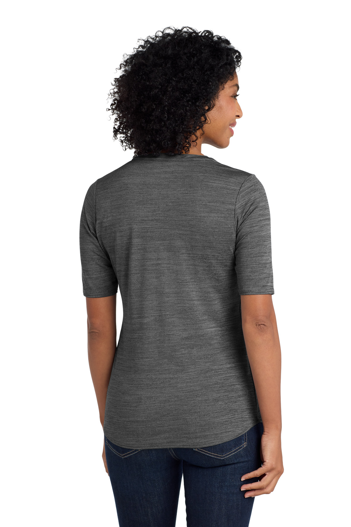 Port Authority  ®  Women's Stretch Heather Open Neck Top  LK583 - Back Model