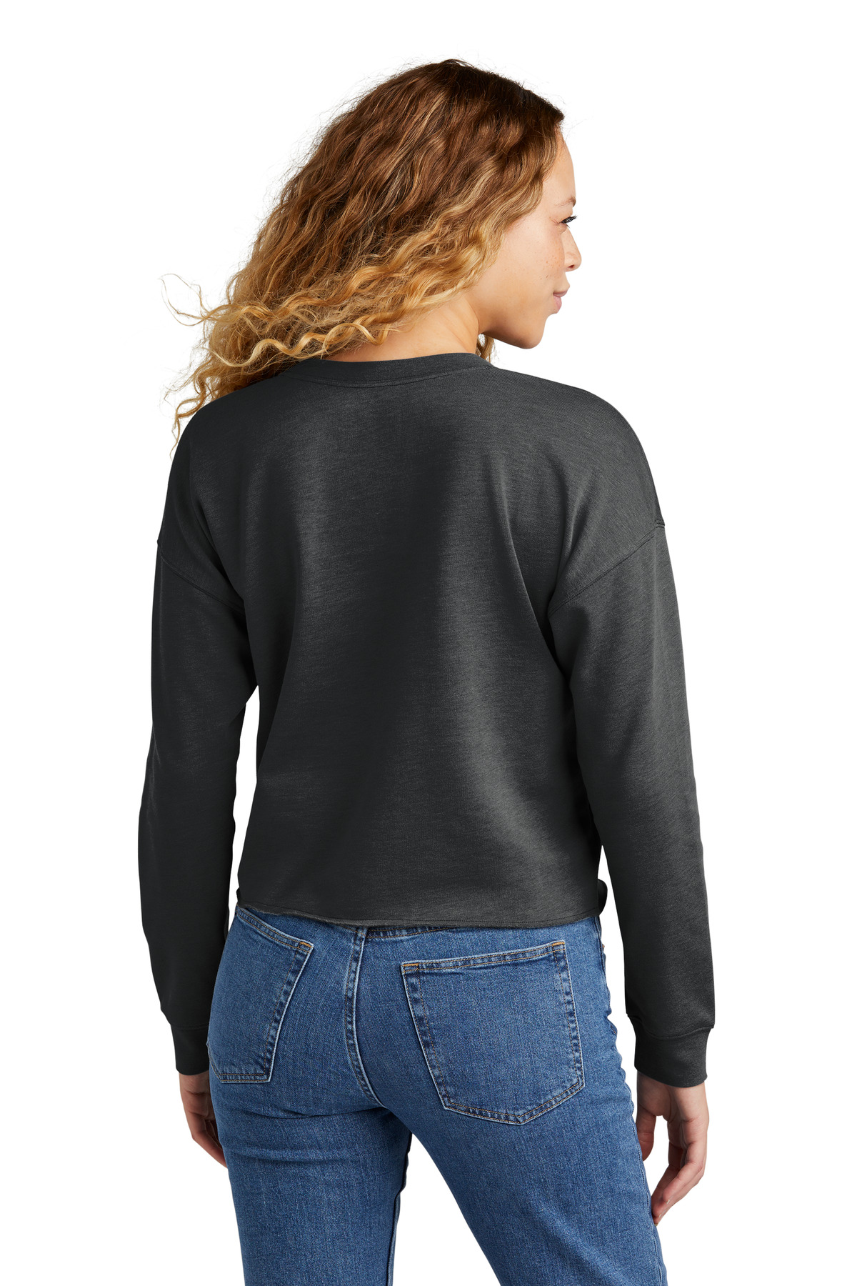 New Era ®  Women's Tri-Blend Fleece Crop Crew LNEA514 - Back Model