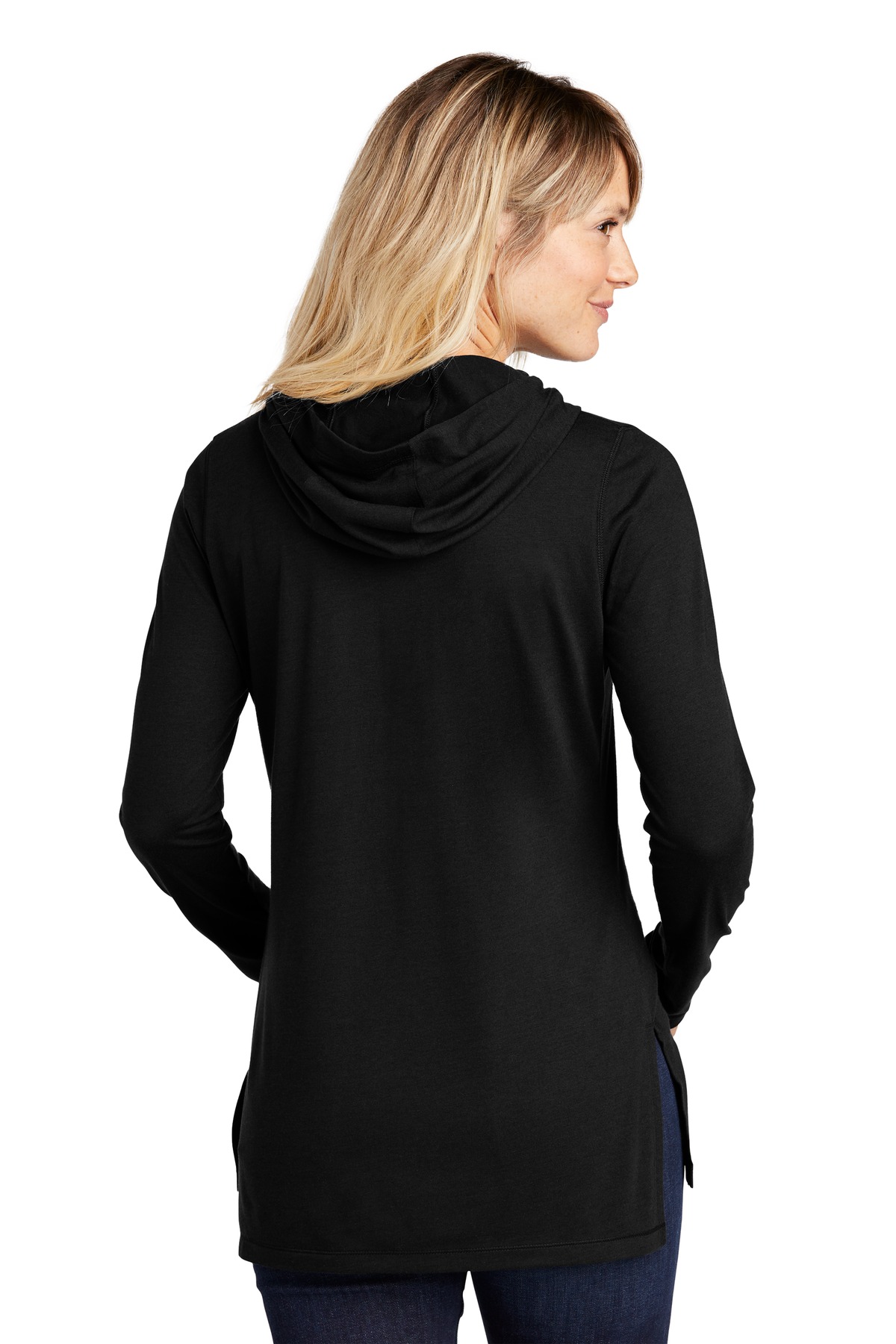 Sport-Tek ®  Women's PosiCharge  ®  Tri-Blend Wicking Long Sleeve Hoodie LST406 - Back Model
