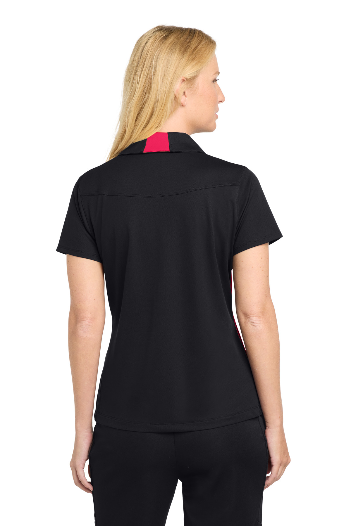Sport-Tek ®  Women's Side Blocked Micropique Sport-Wick ®  Polo. LST655 - Back Model