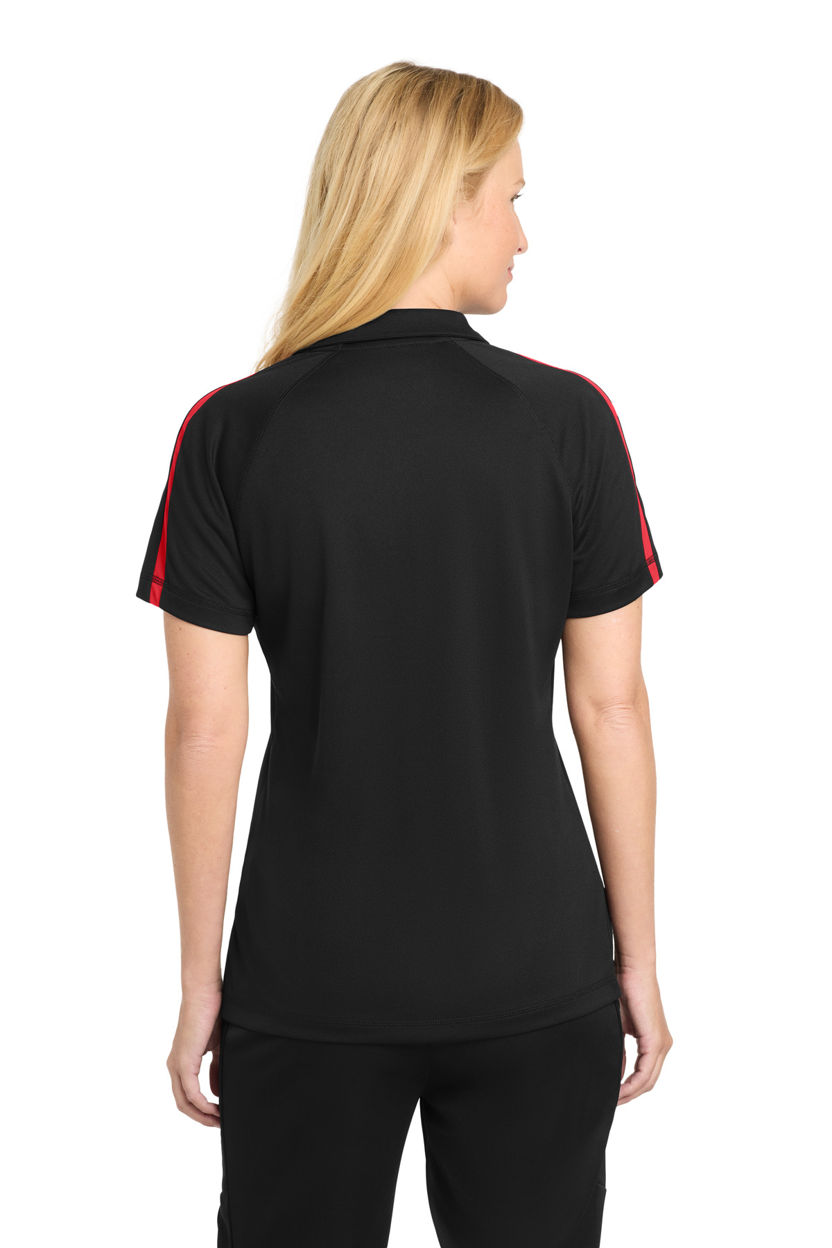 Sport-Tek ®  Women's PosiCharge ®  Micro-Mesh Colorblock Polo. LST685 - Back Model
