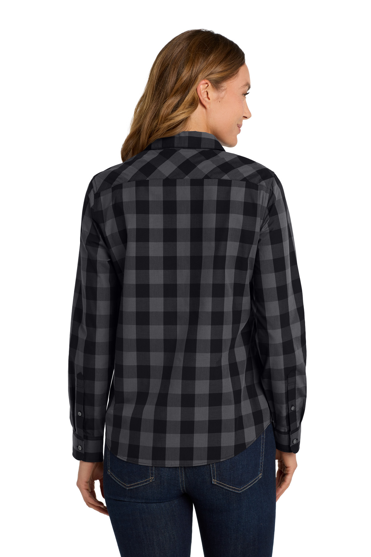 Port Authority ®  Women's Everyday Plaid Shirt. LW670 - Back Model