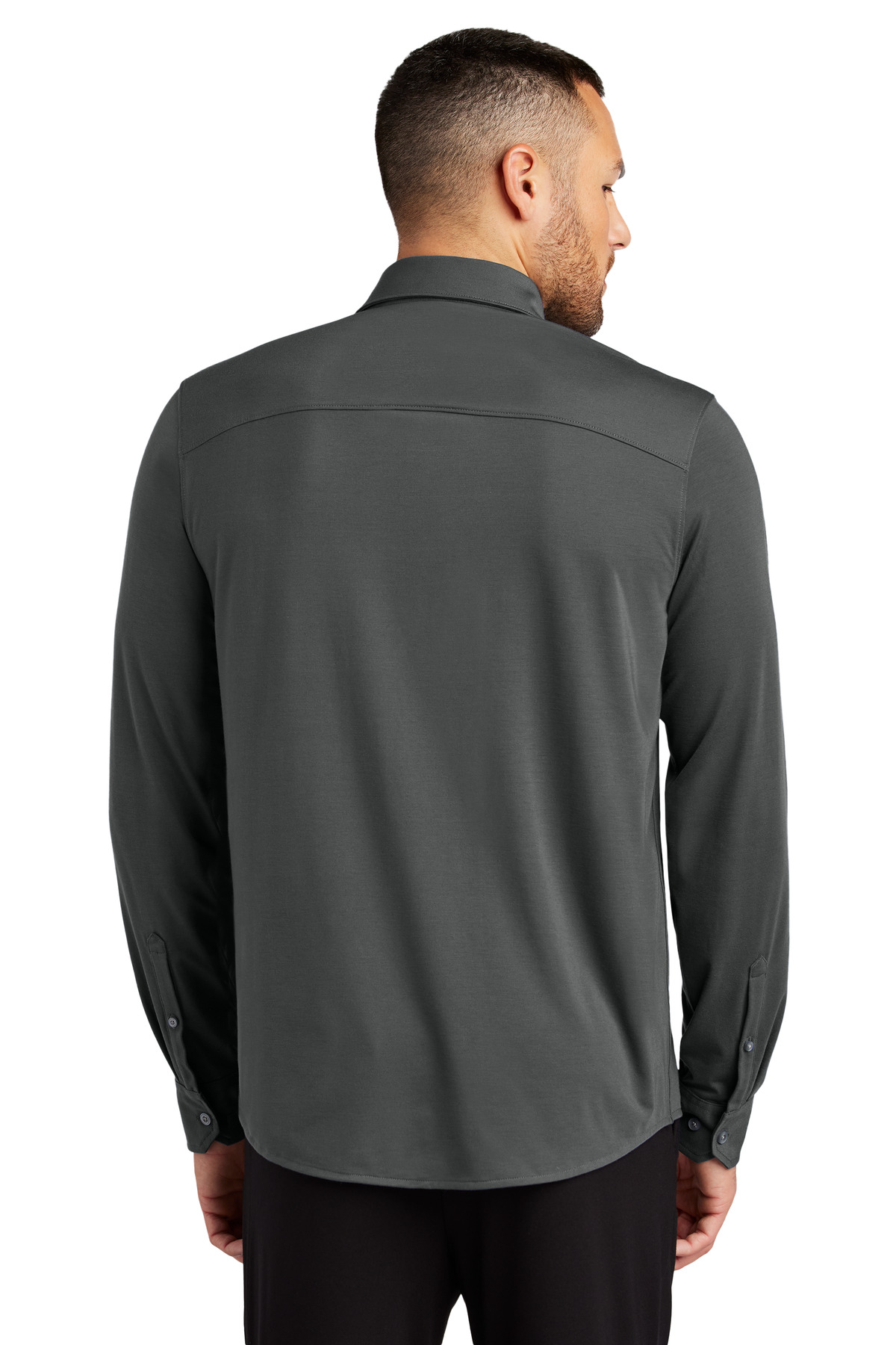 Mercer+Mettle ®  Stretch Jersey Long Sleeve Shirt MM1018 - Back Model