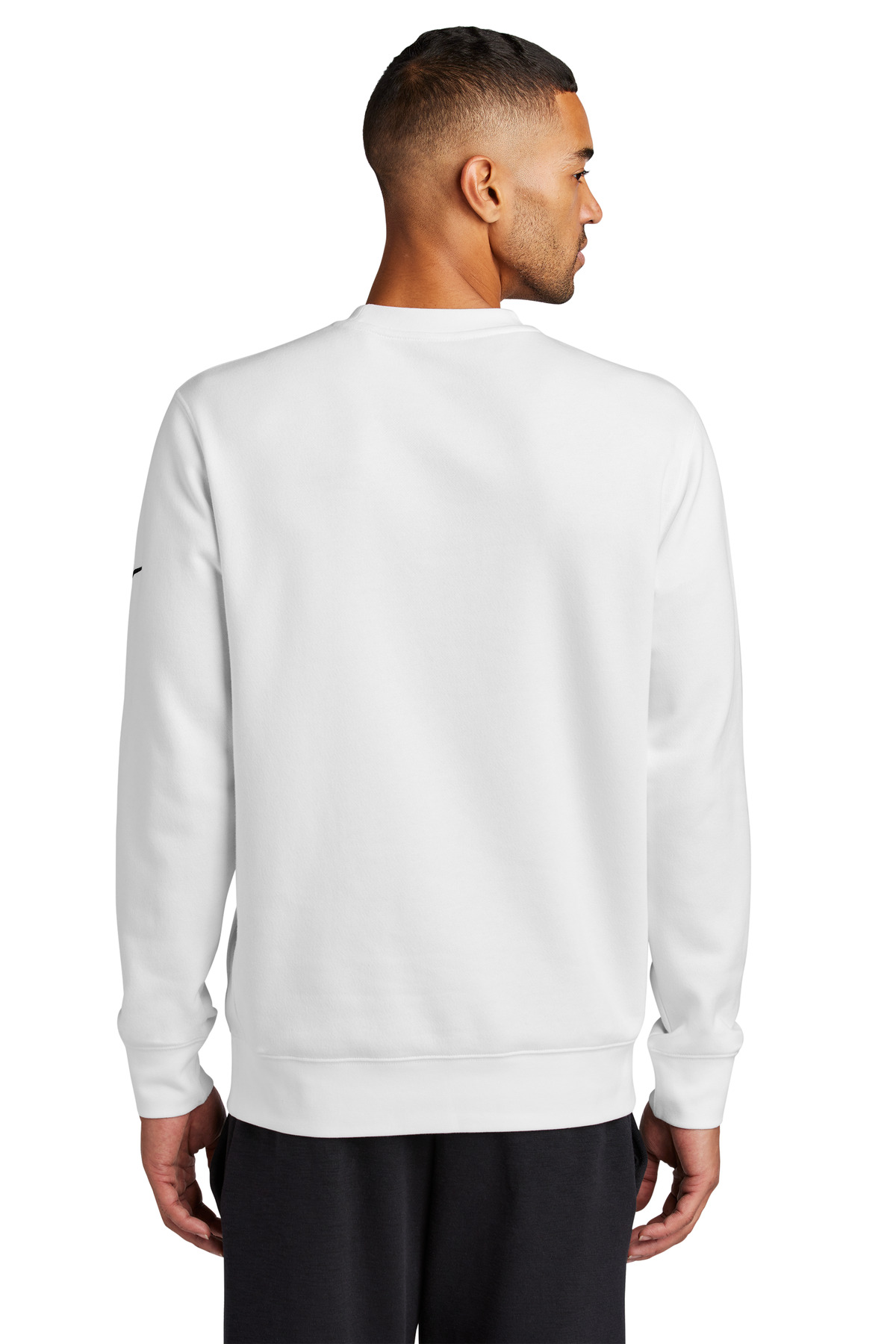 Nike Club Fleece Sleeve Swoosh Crew NKFD9863 - Back Model