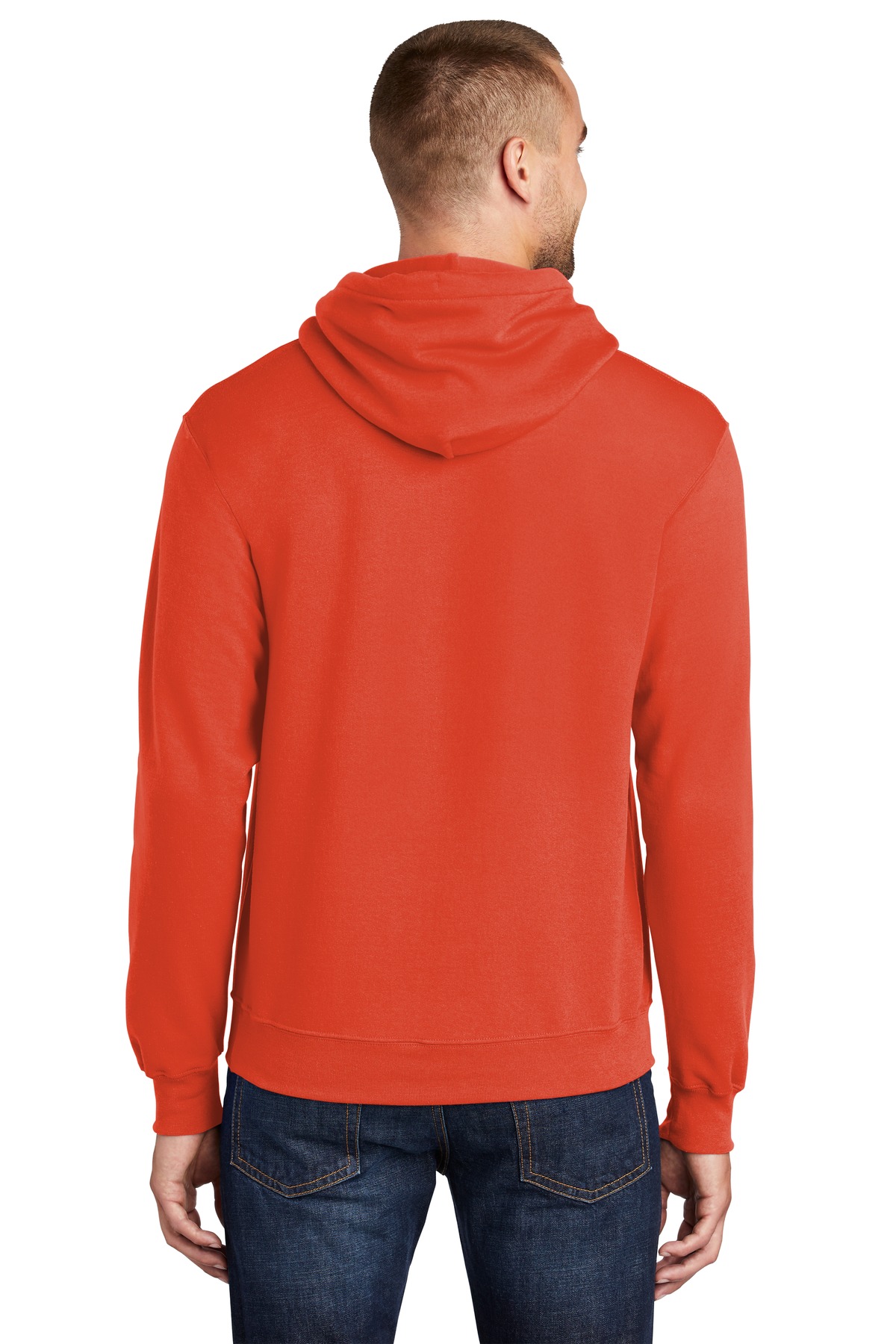 Port & Co ™  Core Fleece Pullover Hooded Sweatshirt. PC78H - Back Model