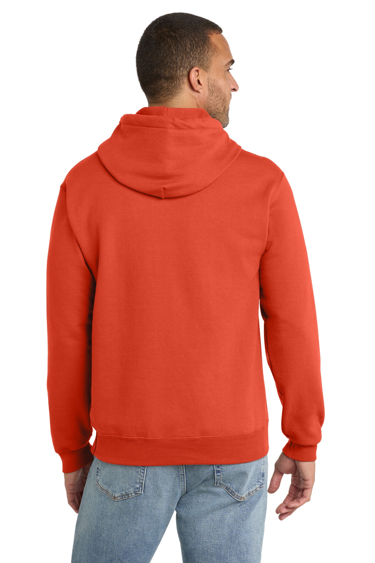 Port & Co ™  Essential Fleece Pullover Hooded Sweatshirt.  PC90H - Back Model