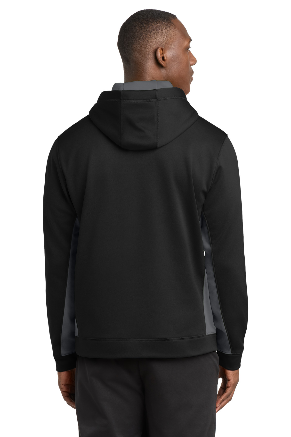 Sport-Tek ®  Sport-Wick ®  Fleece Colorblock Hooded Pullover. ST235 - Back Model