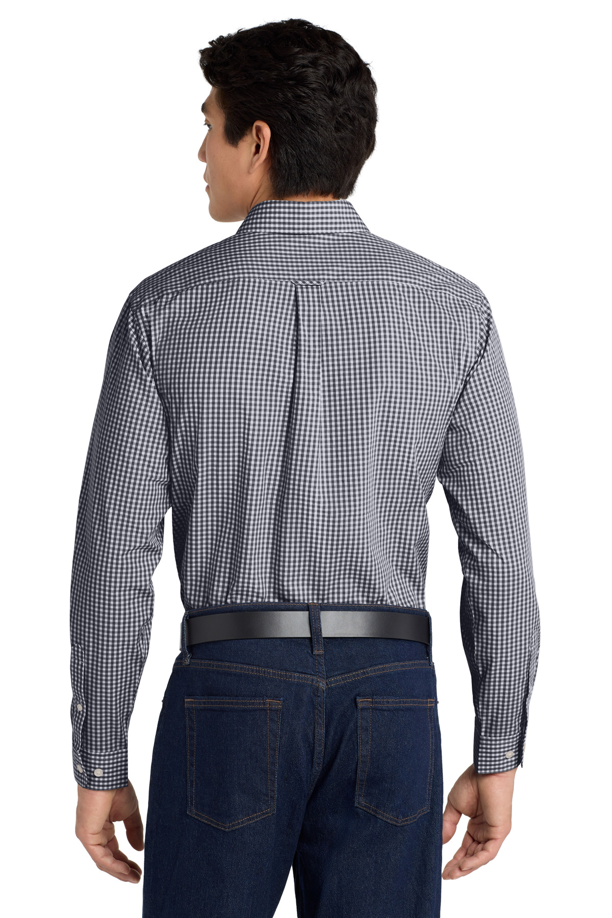 Port Authority  ®  Broadcloth Gingham Easy Care Shirt W644 - Back Model