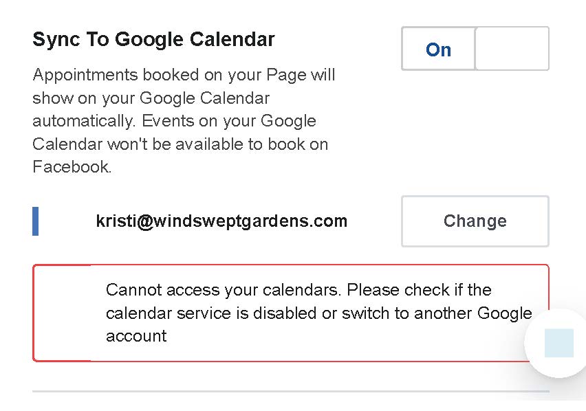 sync facebook appointments - Google Calendar Community