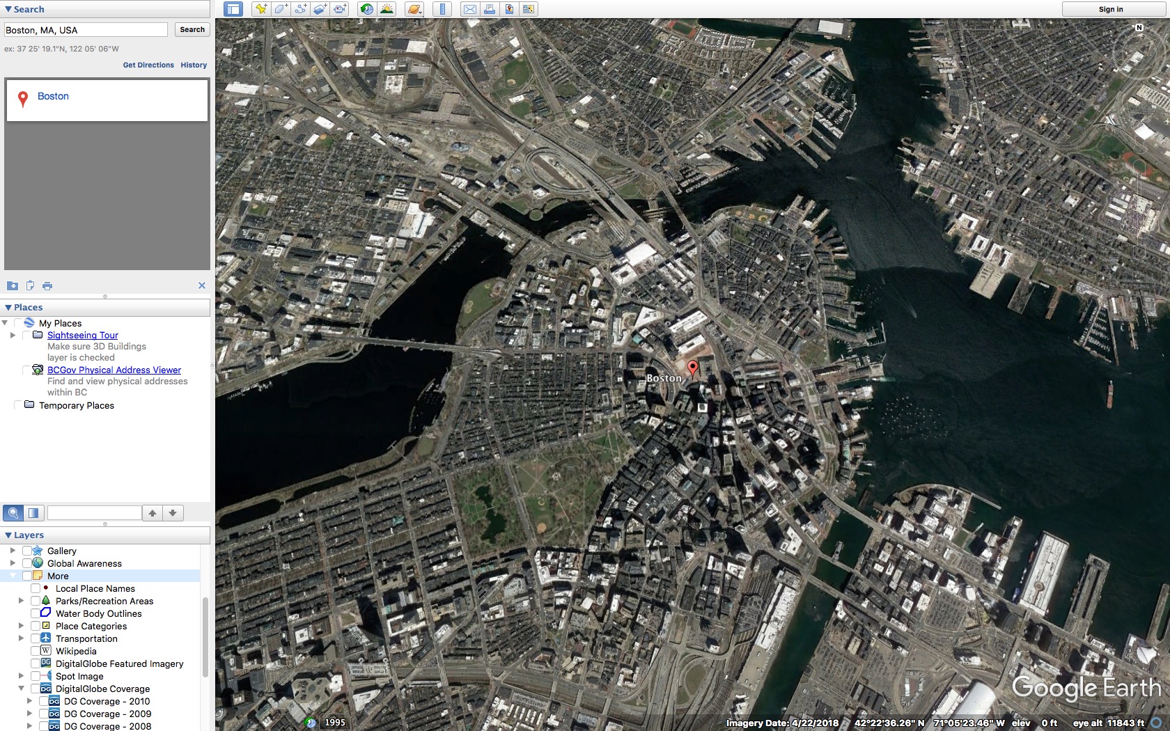 google maps satellite view