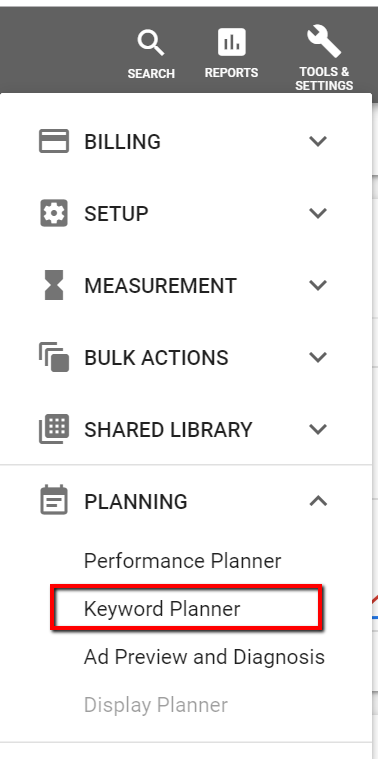 I Want To Go Into Tools And Keywords Planning But I Can T See Tools Option In My Right Hand Corner Google Ads Community