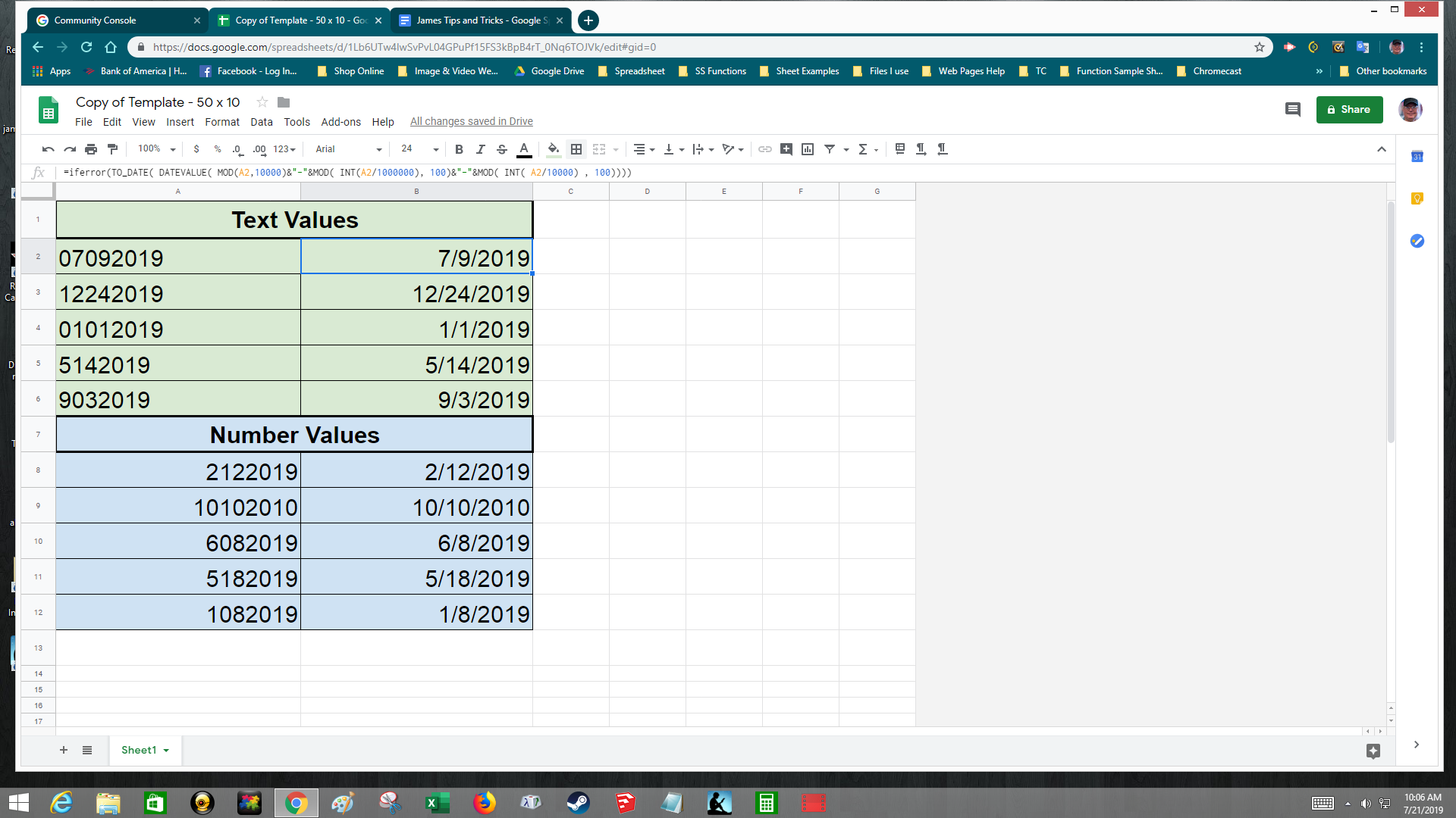 Why Date Changing From 7092019 To 26 04 56855 After Applying The Date Format In Google Sheets 