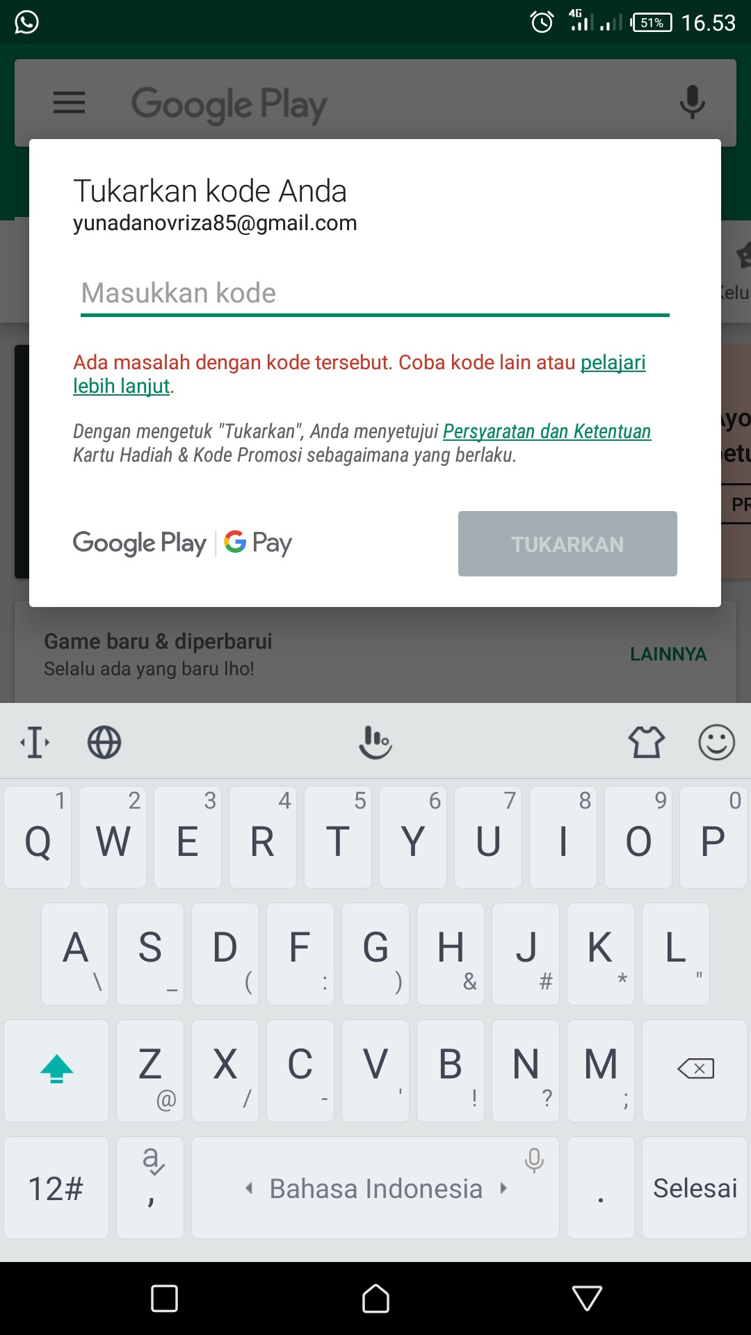 Kartu hadiah google play