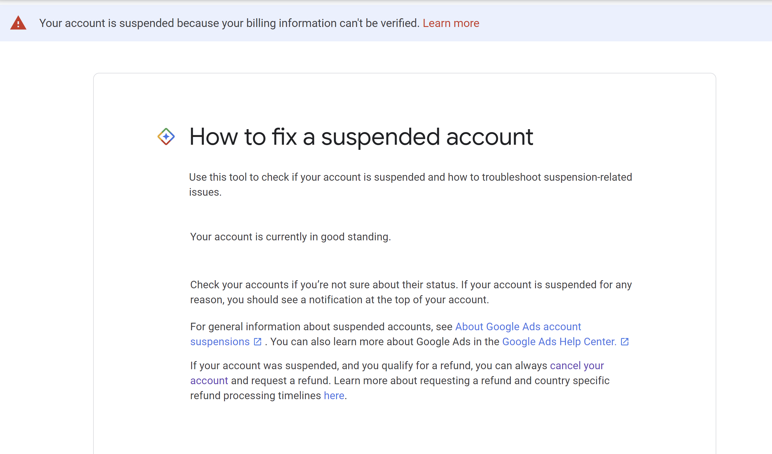 google pay account suspended