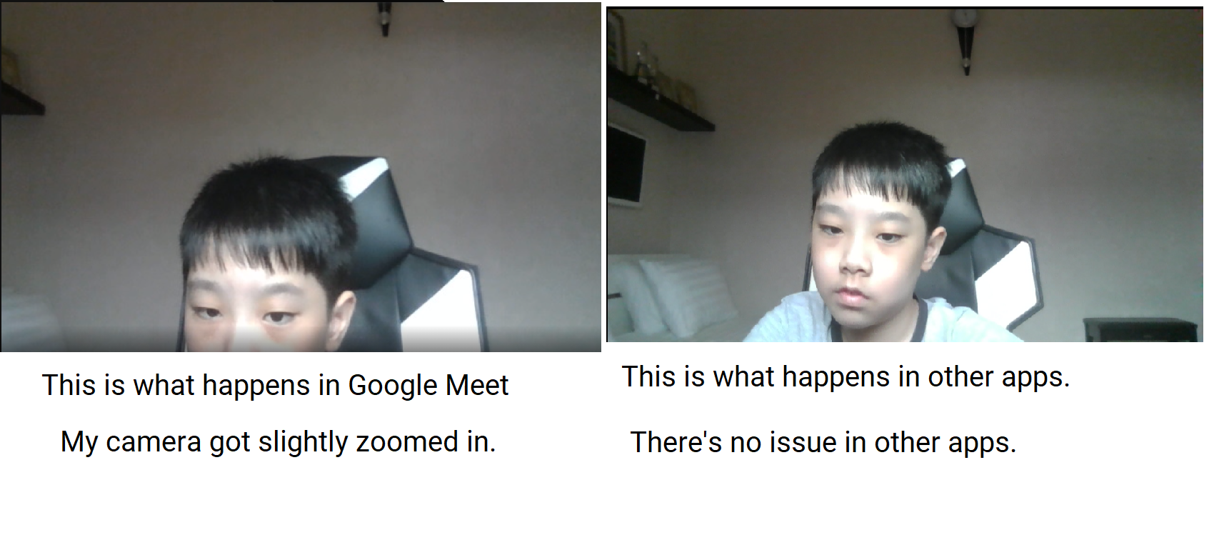 google meet zoom in camera