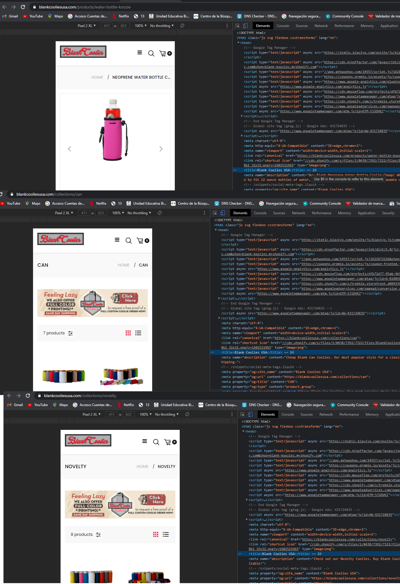 titulo y meta description shopify