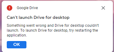 windows 10 google drive install problem