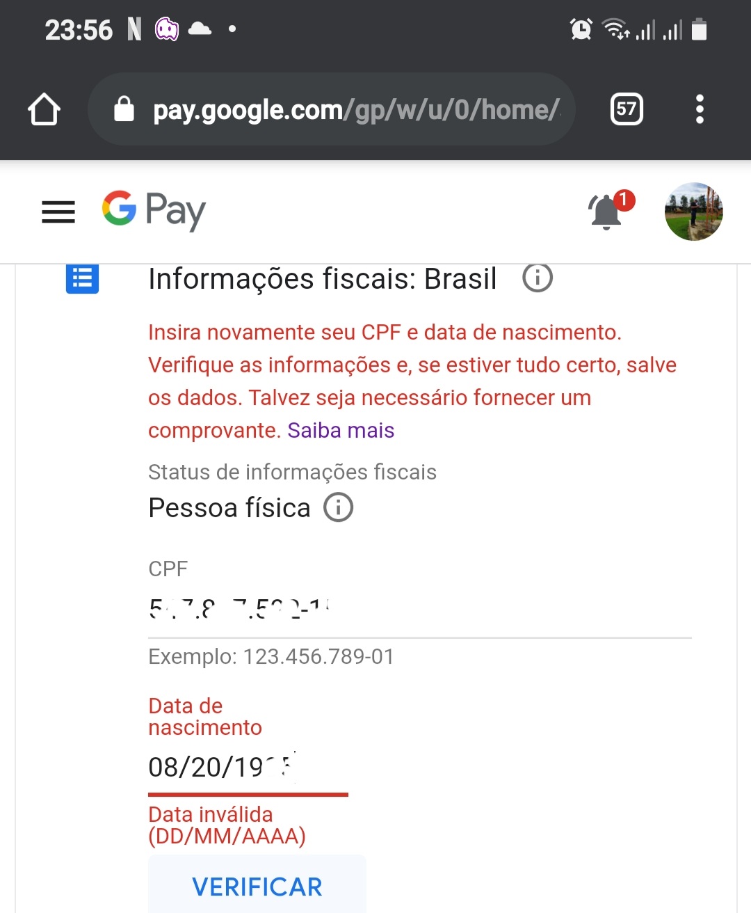 COMO RESOLVER PROBLEMA DE ( INSIRA O CPF NOVAMENTE ) DA PLAY STORE!!! 