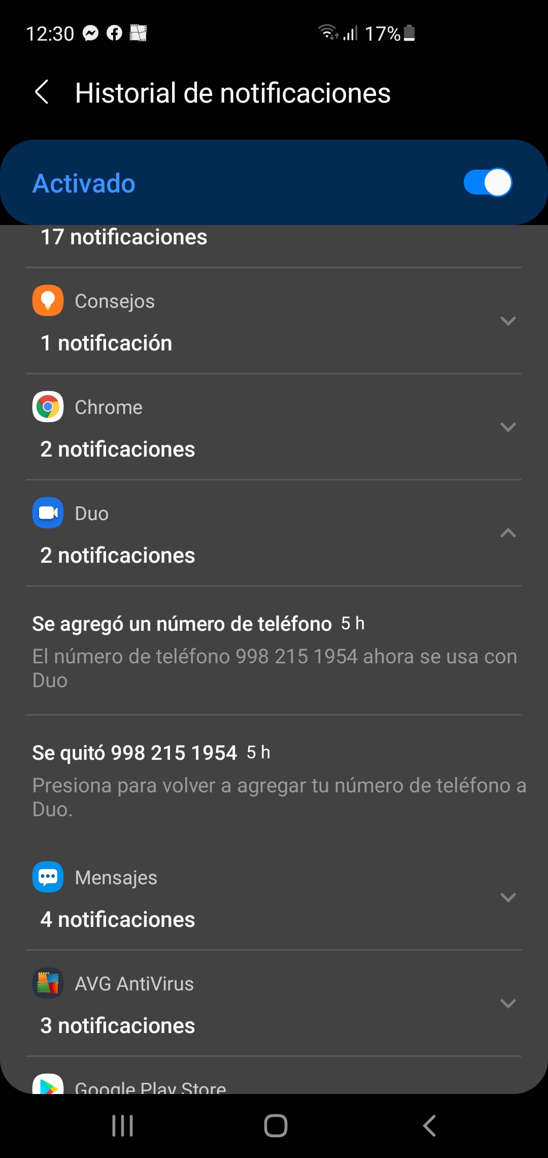 my phone number is in spanish