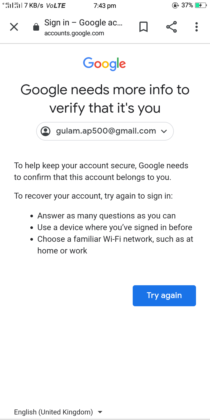 GOOGLE GMAIL ACCOUNT RECOVERY HELP visual data 7