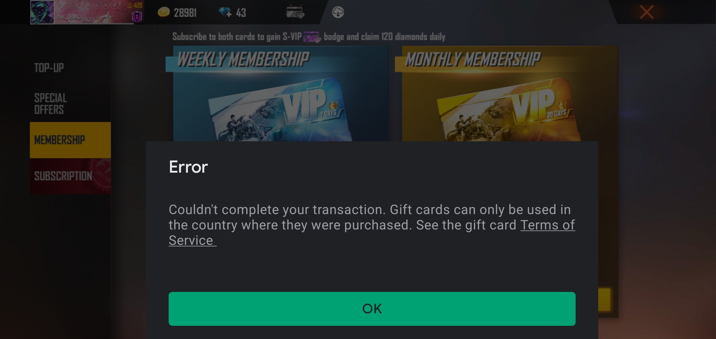 Google play balance not to purchases the free fire game - Google Play  Community