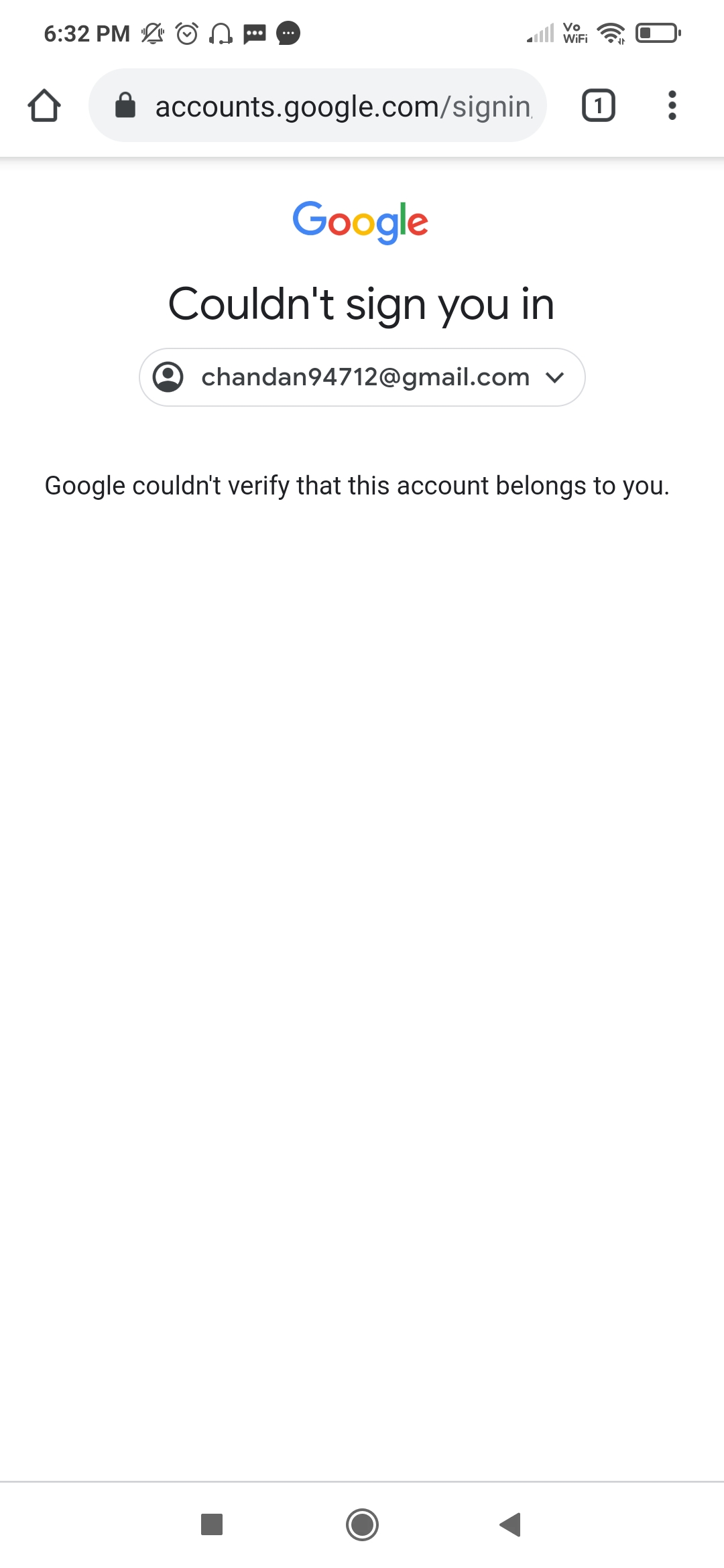 google mail forgot password