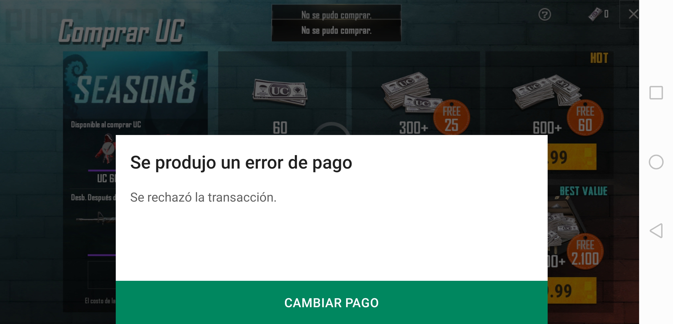 Se Produjo Un Error De Pago Se Rechazo La Transaccion Comunidad De Google Play - compra de gema brawl stars