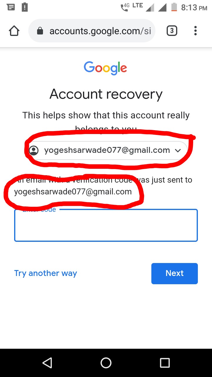 Google Can t Verify Account Belongs To Me Google Account Community